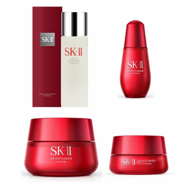 【日本直邮】日本本土专柜版SK-II SK2 神仙水 230ml 小红瓶 修复 弹润提亮精华液 50ml 大红瓶多元面霜 清爽型 80g 淡化细纹提拉紧致 眼霜 15g